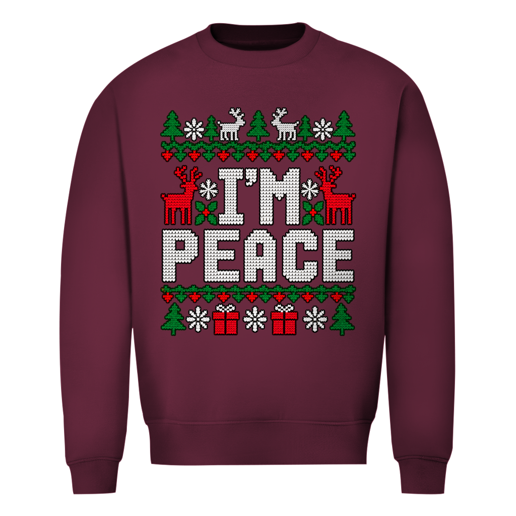 I´m Peace Ugly Christmas Sweater in Bordeaux