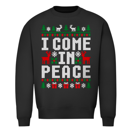I come in Peace Ugly Christmas Sweater in Schwarz