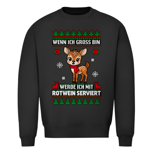 Mit Rotwein serviert Ugly Christmas Sweater in Schwarz