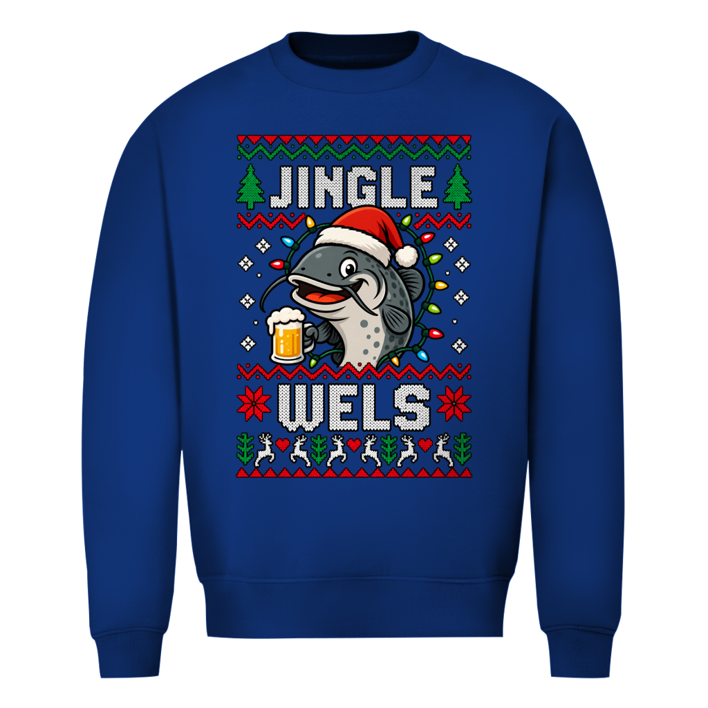 Jingle Wels Ugly Christmas Sweater in Royalblau