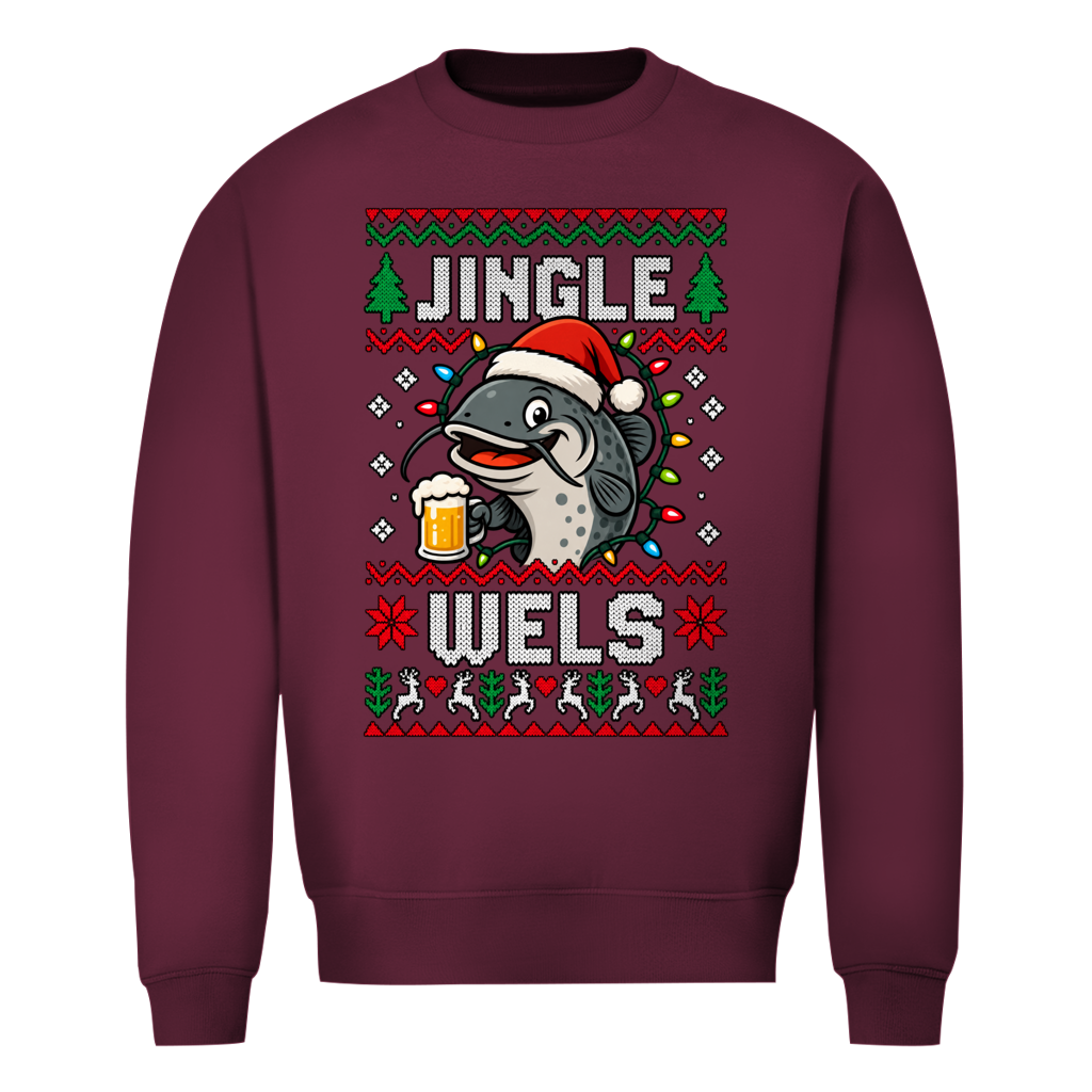 Jingle Wels Ugly Christmas Sweater in Bordeaux