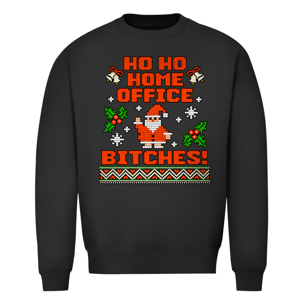 Ho Ho Home Office Ugly Christmas Sweater in Schwarz