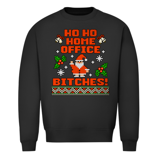 Ho Ho Home Office Ugly Christmas Sweater in Schwarz
