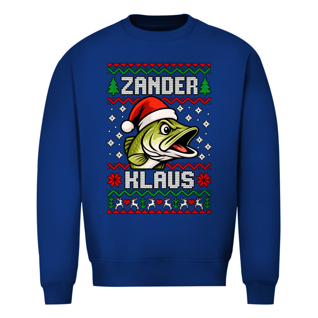 Zander Klaus Ugly Christmas Sweater in Royalblau