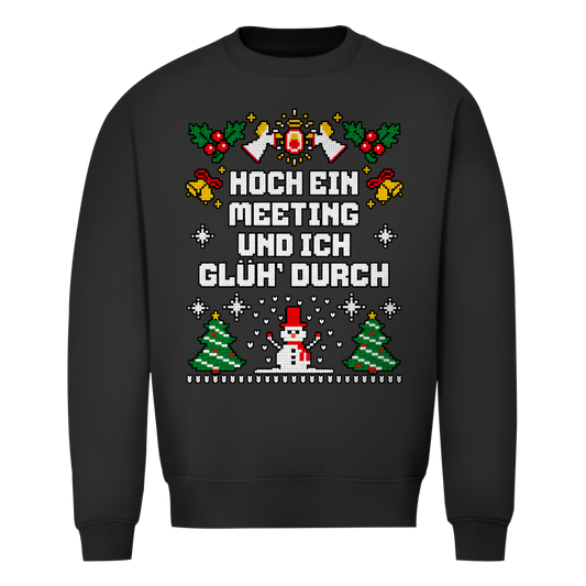 Noch ein Meeting und ich Glüh durch Ugly Christmas Sweater in Schwarz