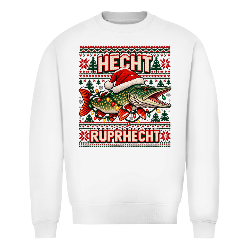 Hecht Ruprhecht Ugly Christmas Sweater in Weiß