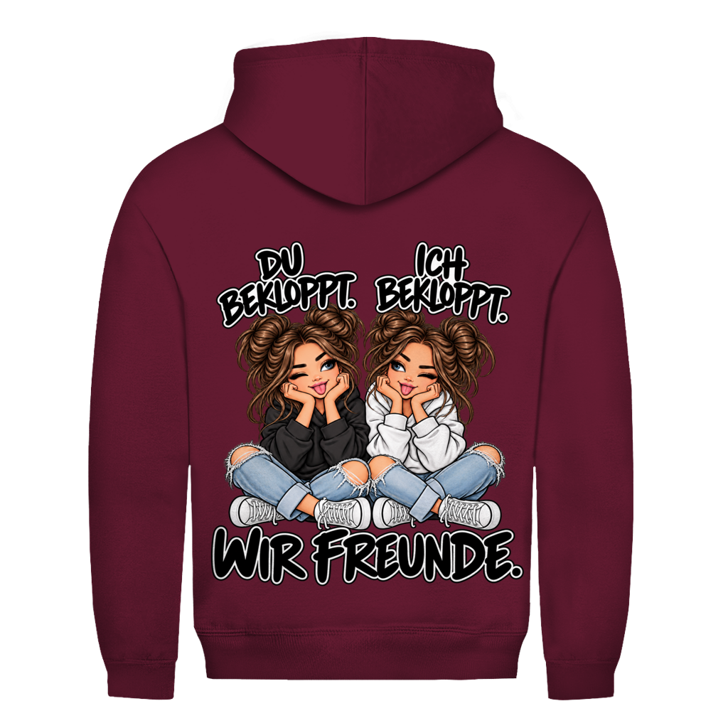 Du bekloppt. Ich bekloppt. Girls Brownie Hoodie für beste Freundinnen in Bordeaux