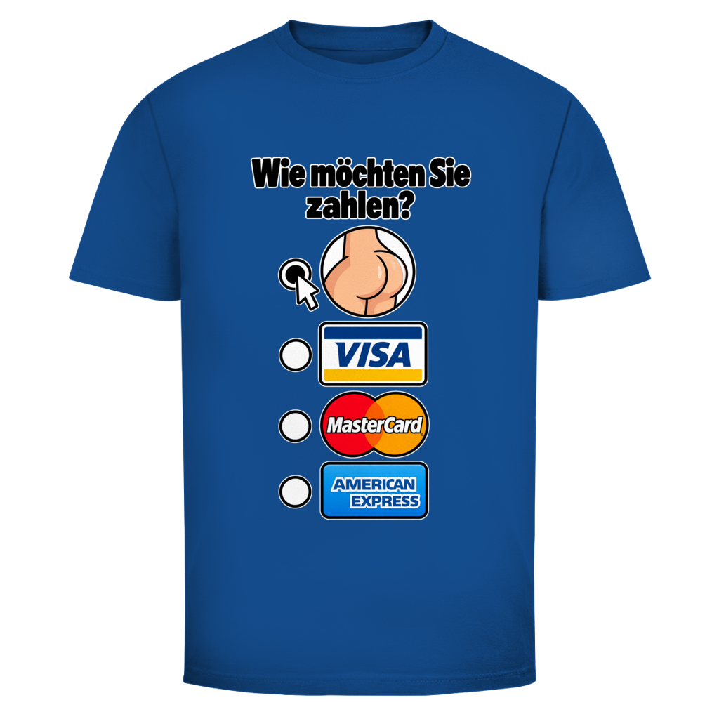 Wie möchten Sie zahlen T-Shirt in Royalblau