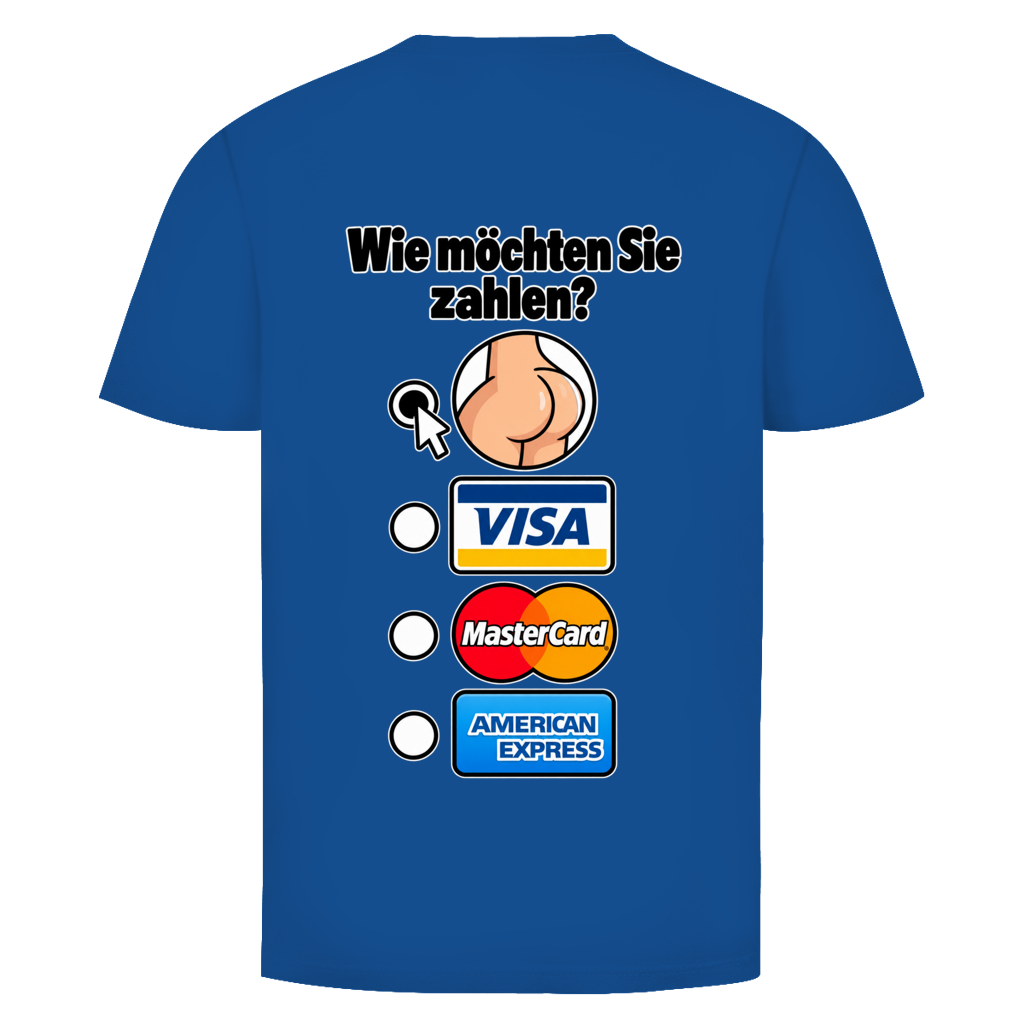 Wie möchten Sie zahlen T-Shirt in Royalblau