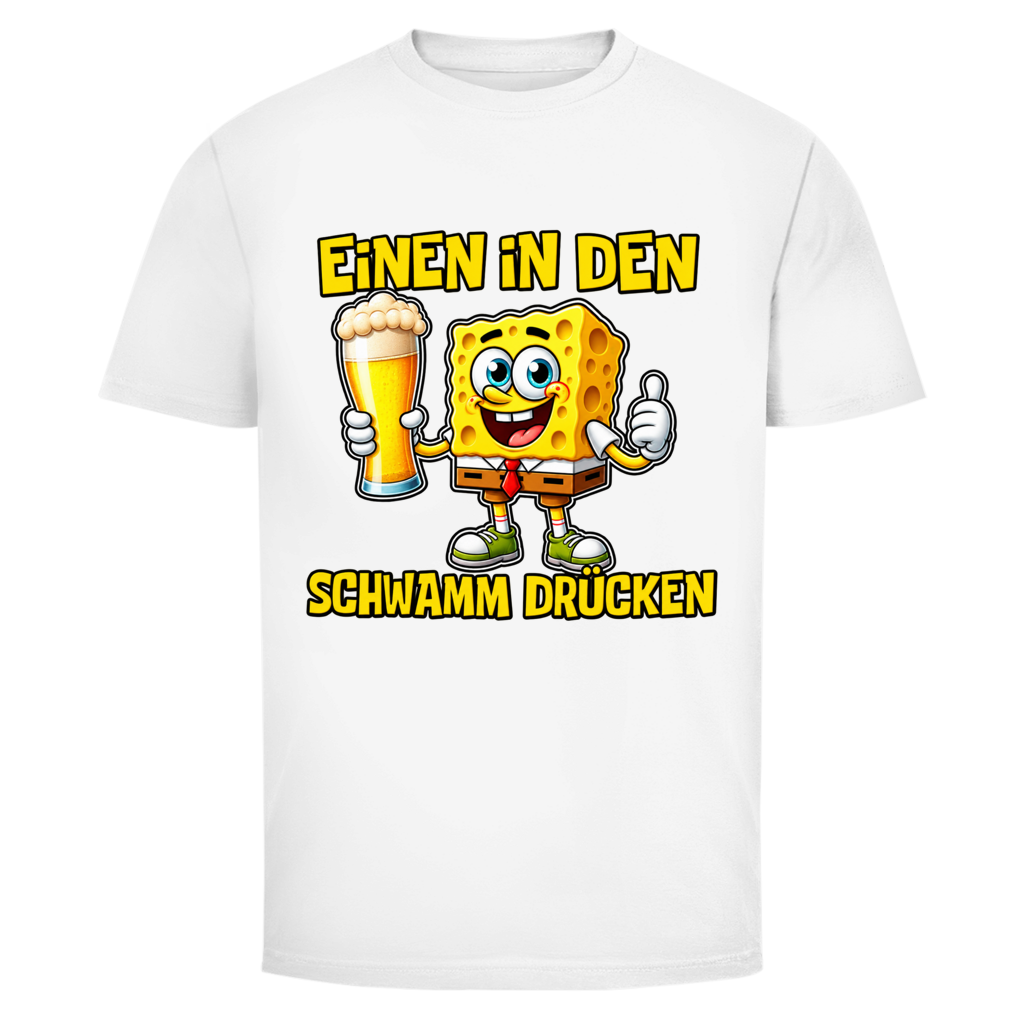 Einen in den Schwamm drücken T-Shirt in Weiß