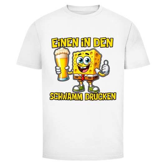 Einen in den Schwamm drücken T-Shirt in Weiß