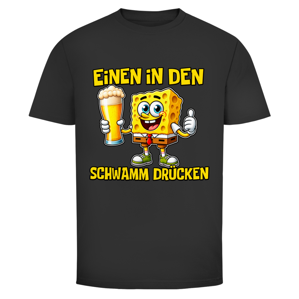 Einen in den Schwamm drücken T-Shirt in Schwarz
