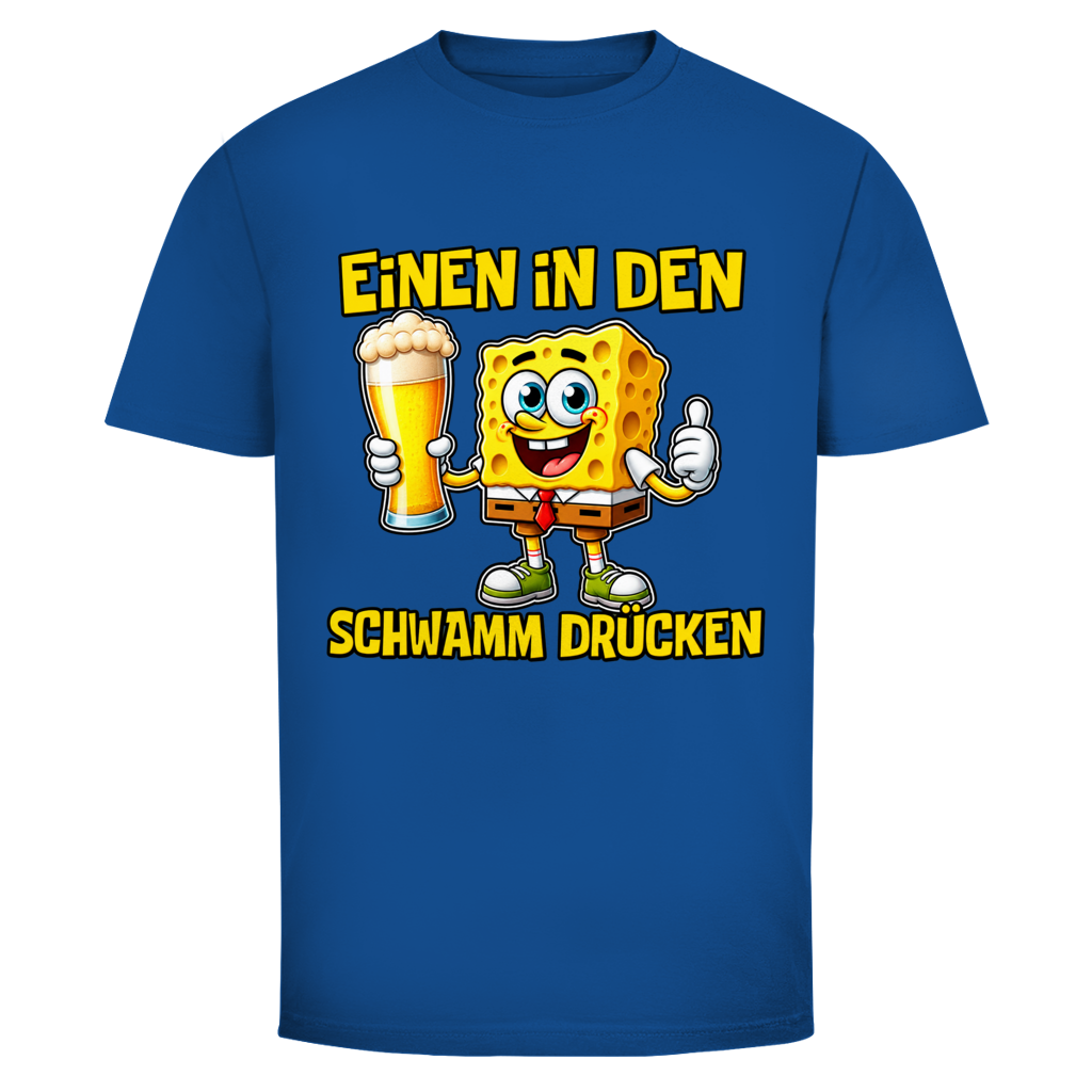 Einen in den Schwamm drücken T-Shirt in Royalblau