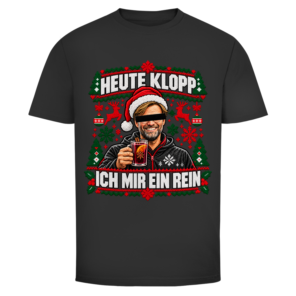 Ugly Heute Klopp ich mir ein rein Weihnachtsshirt in Schwarz