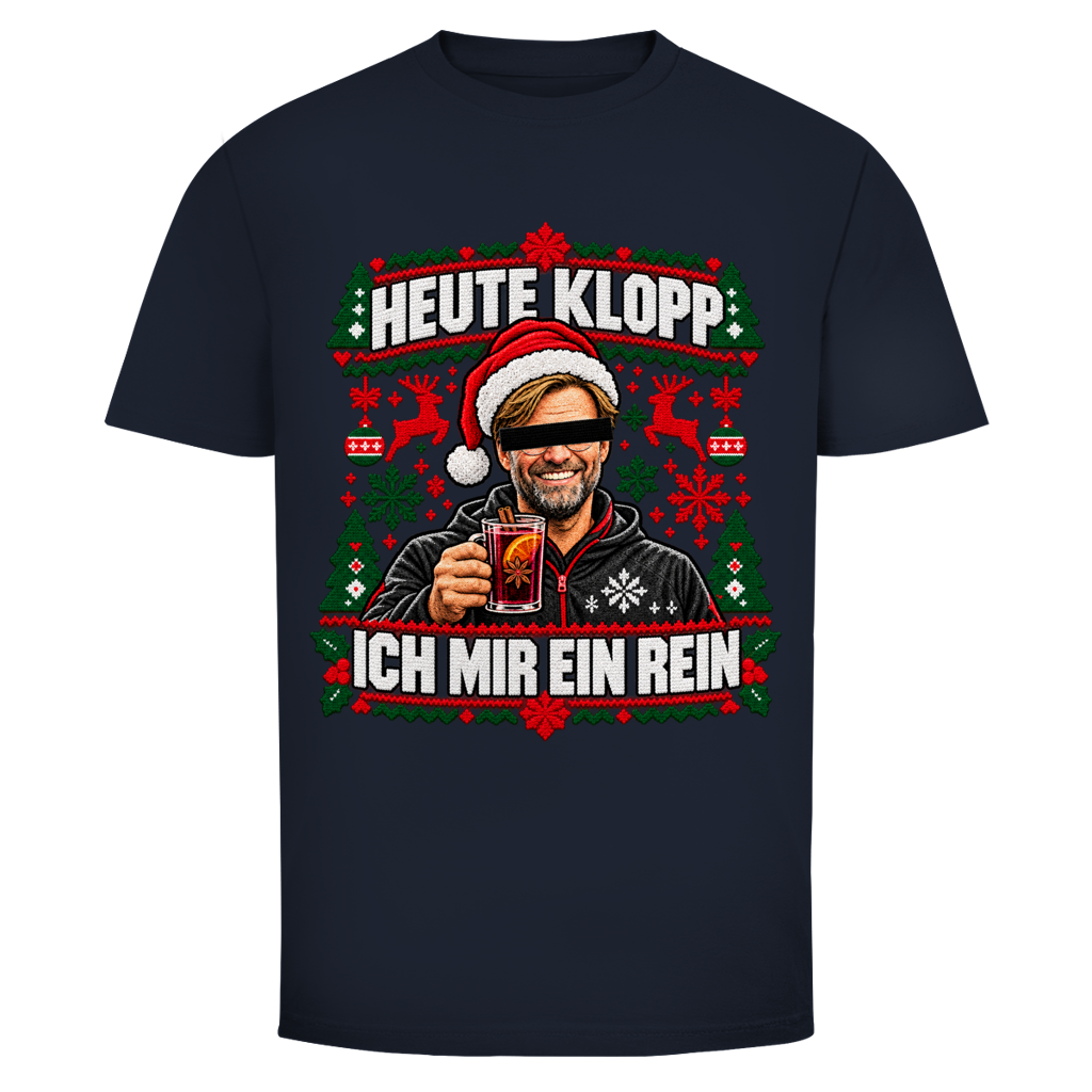 Ugly Heute Klopp ich mir ein rein Weihnachtsshirt in Navy