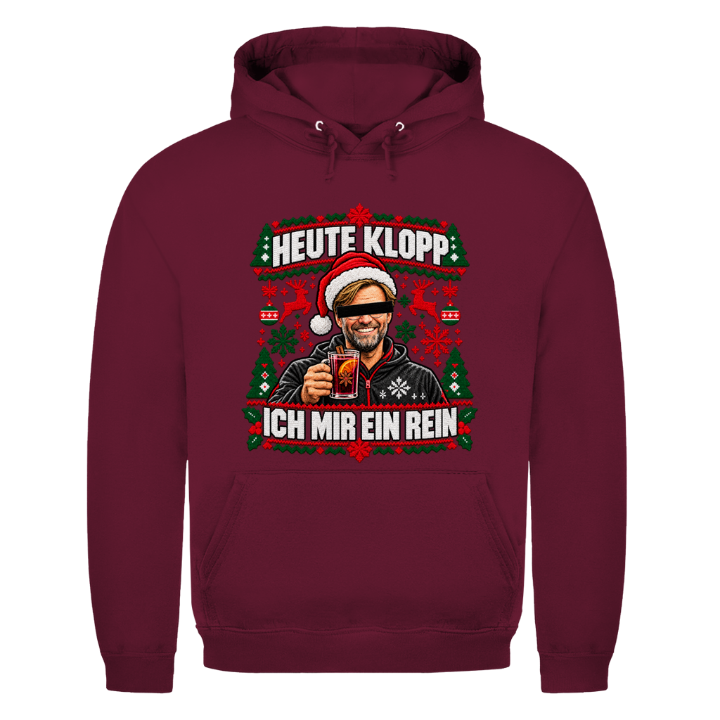 Ugly Heute Klopp ich mir ein rein Weihnachtshoodie in Bordeaux