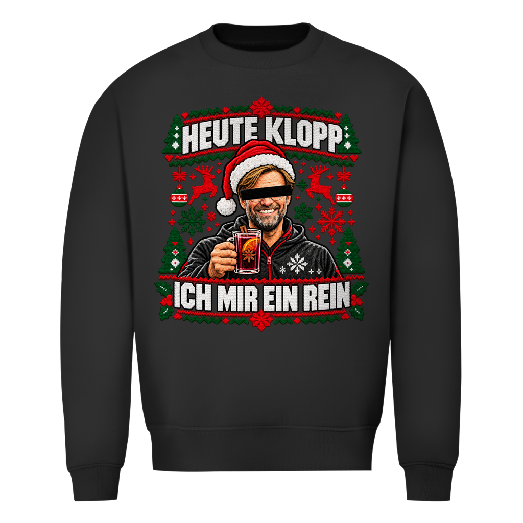 Heute Klopp ich mir ein rein Ugly Christmas Sweater in Schwarz