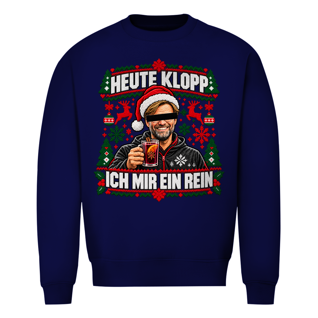 Heute Klopp ich mir ein rein Ugly Christmas Sweater in Navy