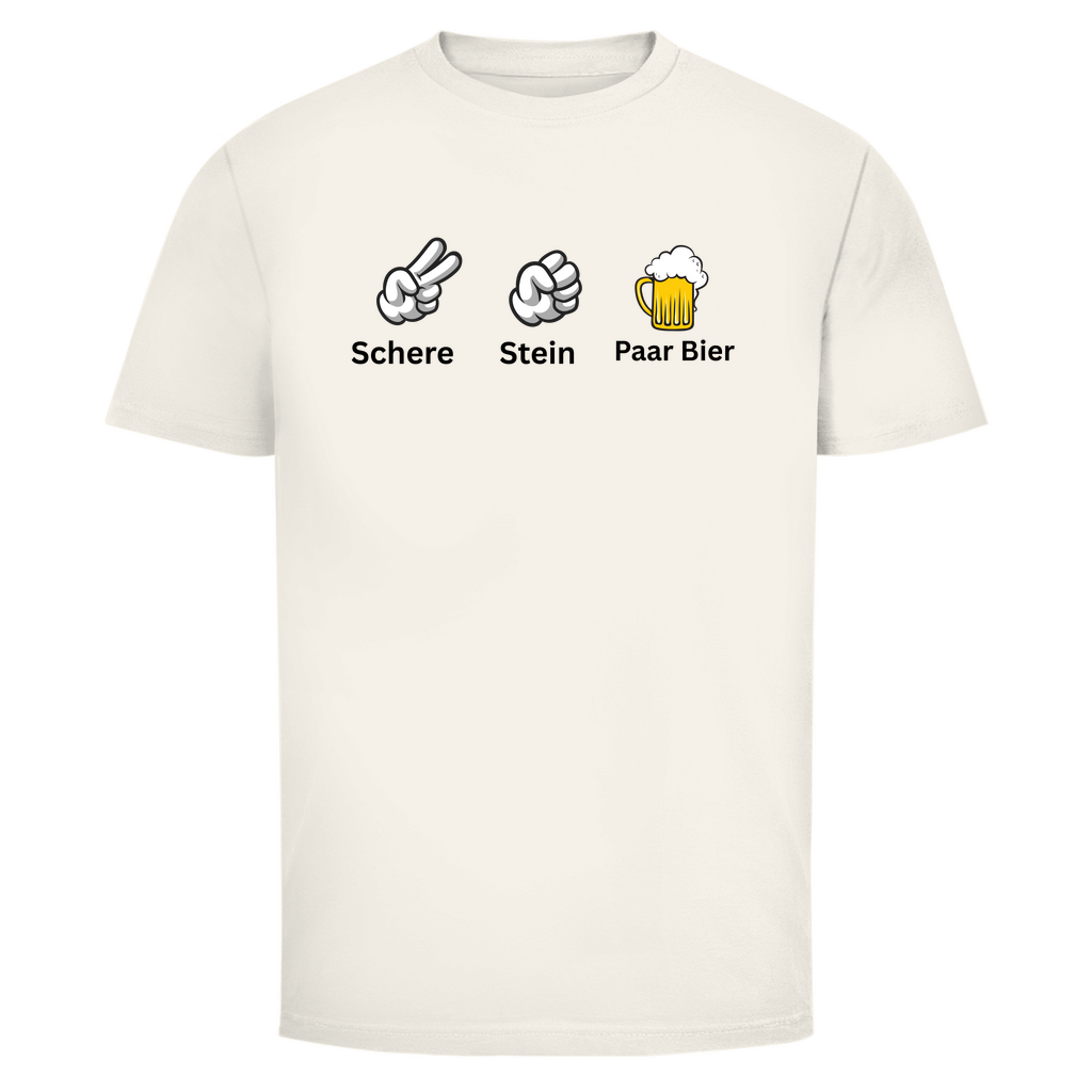 T-Shirt Männer- Schere Stein Paar Bier