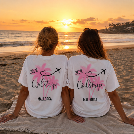 Girlstrip Mallorca Rückendruck | Unisex Shirt Doppelpack Bundle