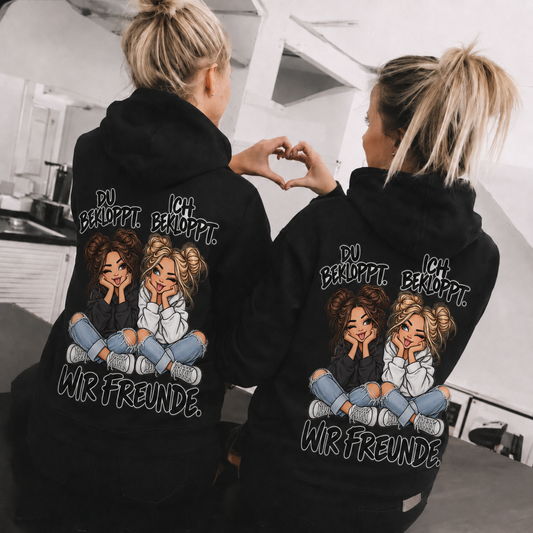 Du Bekloppt. Ich Bekloppt. Girls Rückendruck x Beste Freunde Hoodie Bundle