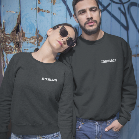 Römische Zahlen (Personalisiert) - Sweatshirt Bundle für Paare