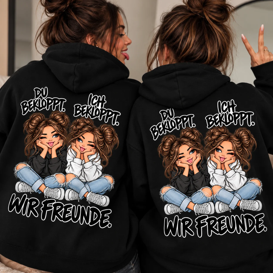 Du bekloppt. Ich bekloppt. Girls Brownie Hoodie Bundle für beste Freundinnen