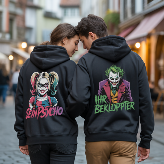 Ihr Bekloppter x Sein Psycho Rückendruck Pärchen Bundle
