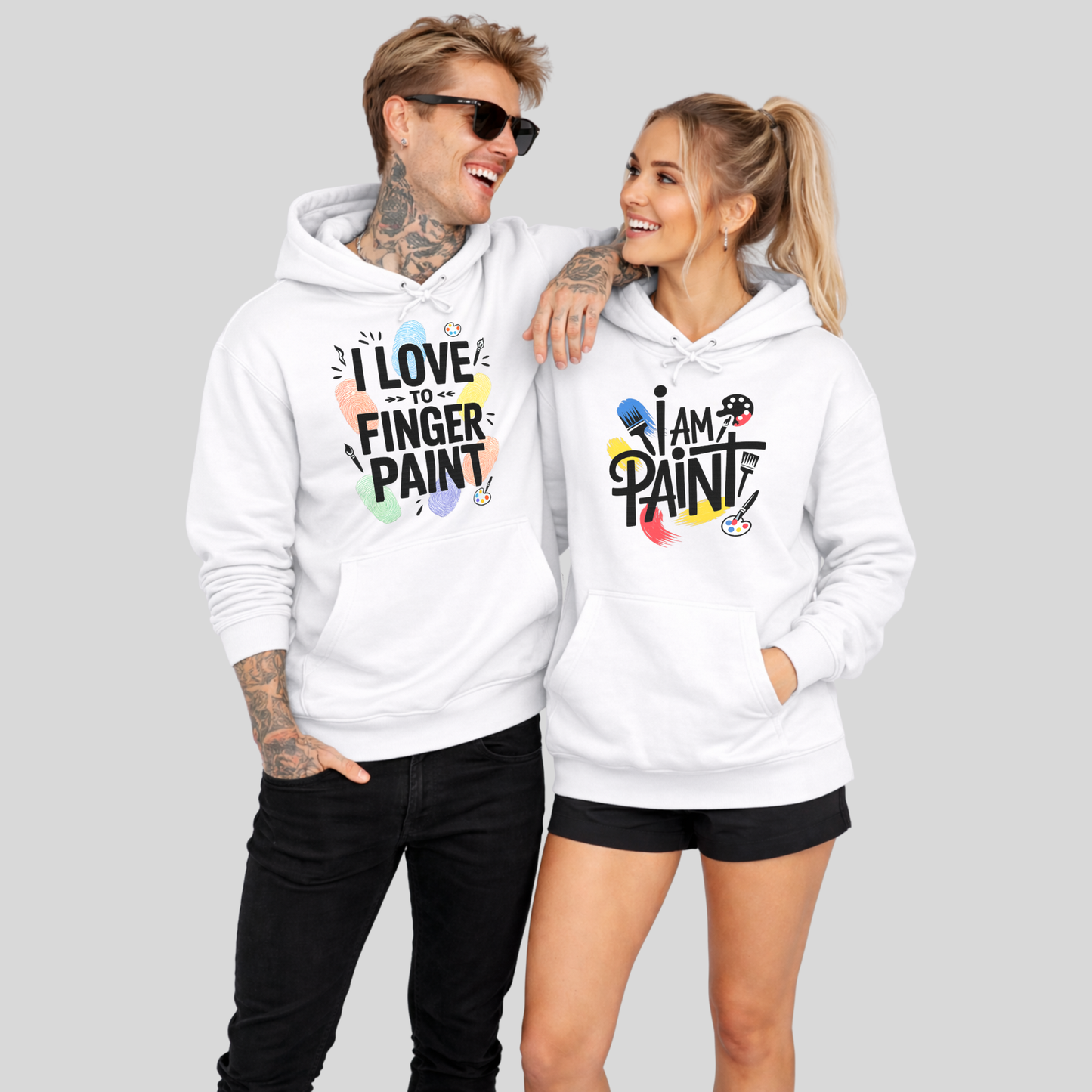 I love to Finger Paint x I am Paint Rückendruck Pärchen Bundle