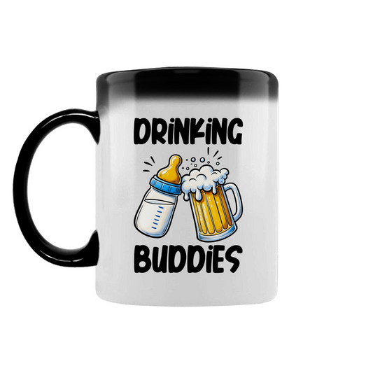 Drinking Buddies Magic-Tasse – Lustige Vatertags-Tasse für Papa & Baby