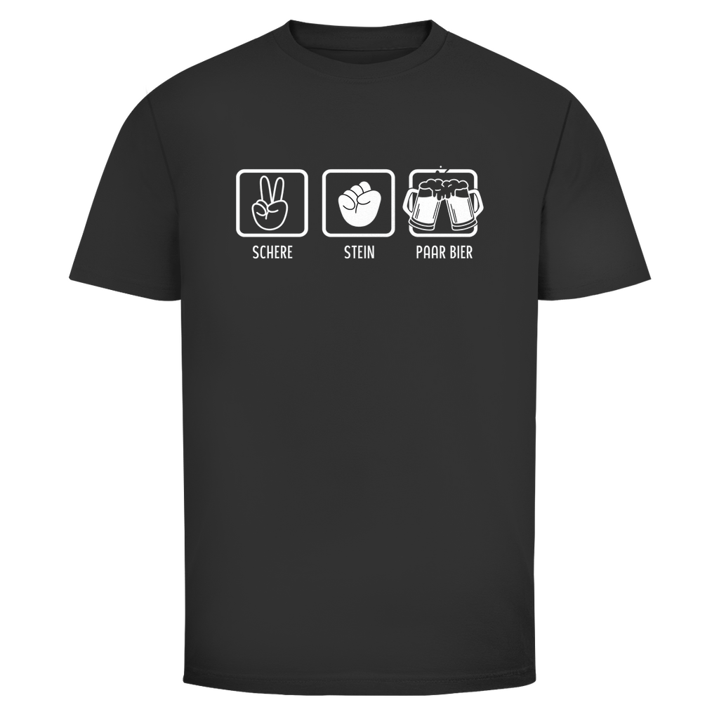 T-Shirt Männer – Schere, Stein, Paar Bier