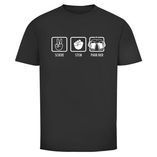 T-Shirt Männer – Schere, Stein, Paar Bier