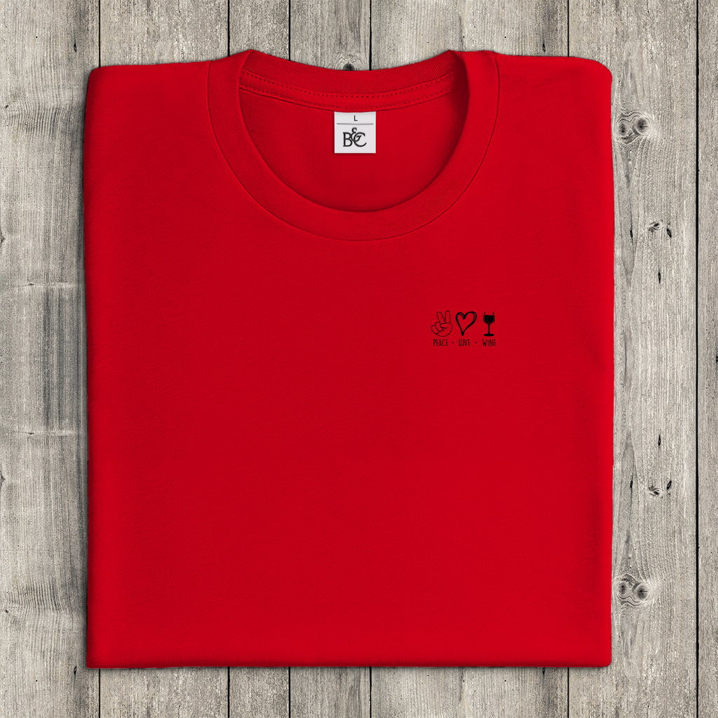 T-Shirt Frauen- Peace. Love. Wine