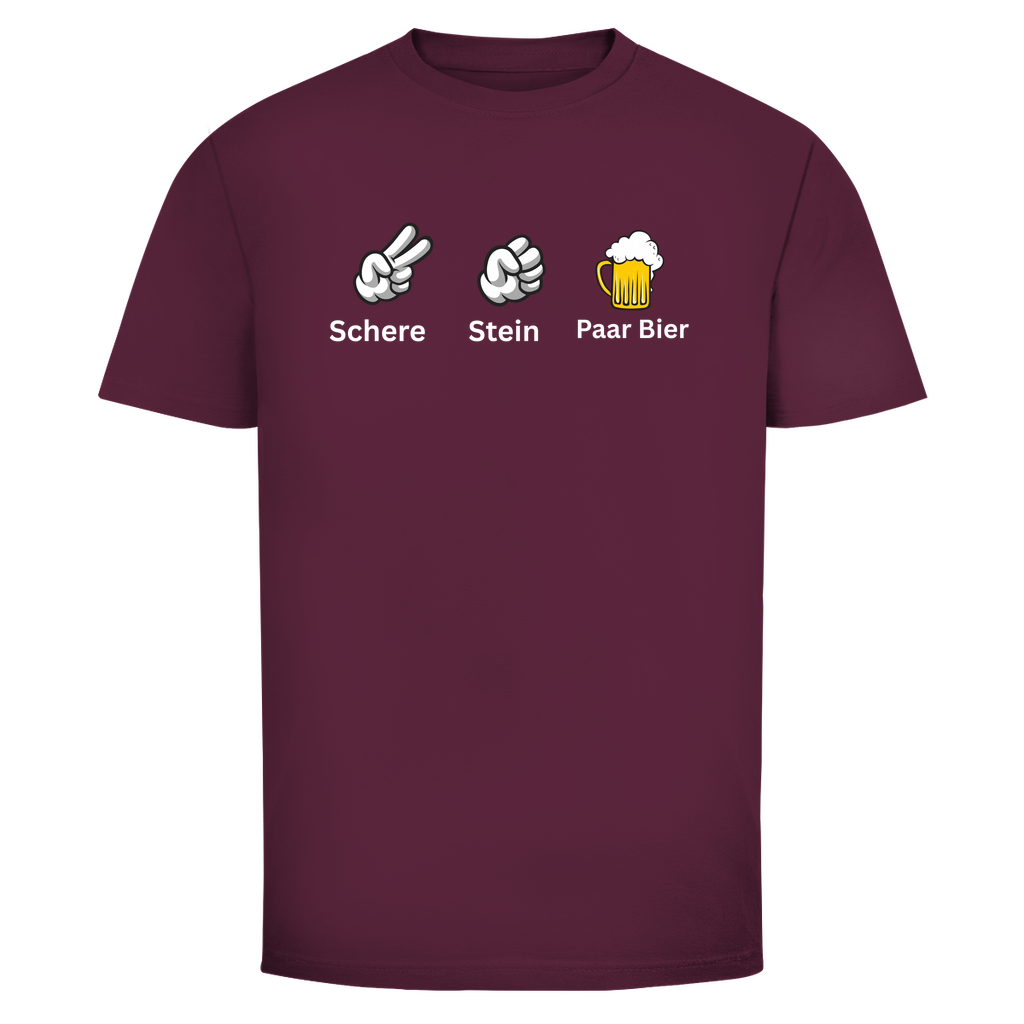 T-Shirt Männer- Schere Stein Paar Bier