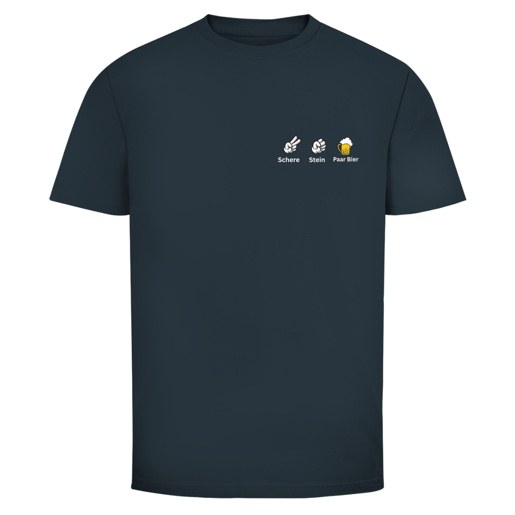 T-Shirt Männer- Schere Stein Paar Bier Minimalistisch