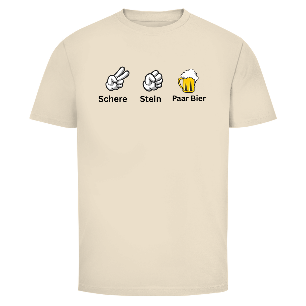 T-Shirt Männer- Schere Stein Paar Bier