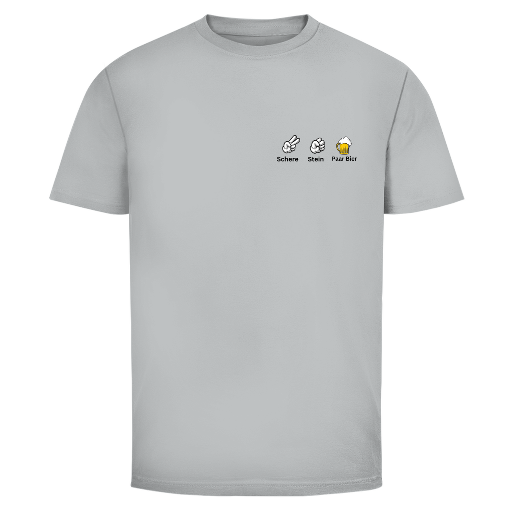 T-Shirt Männer- Schere Stein Paar Bier Minimalistisch