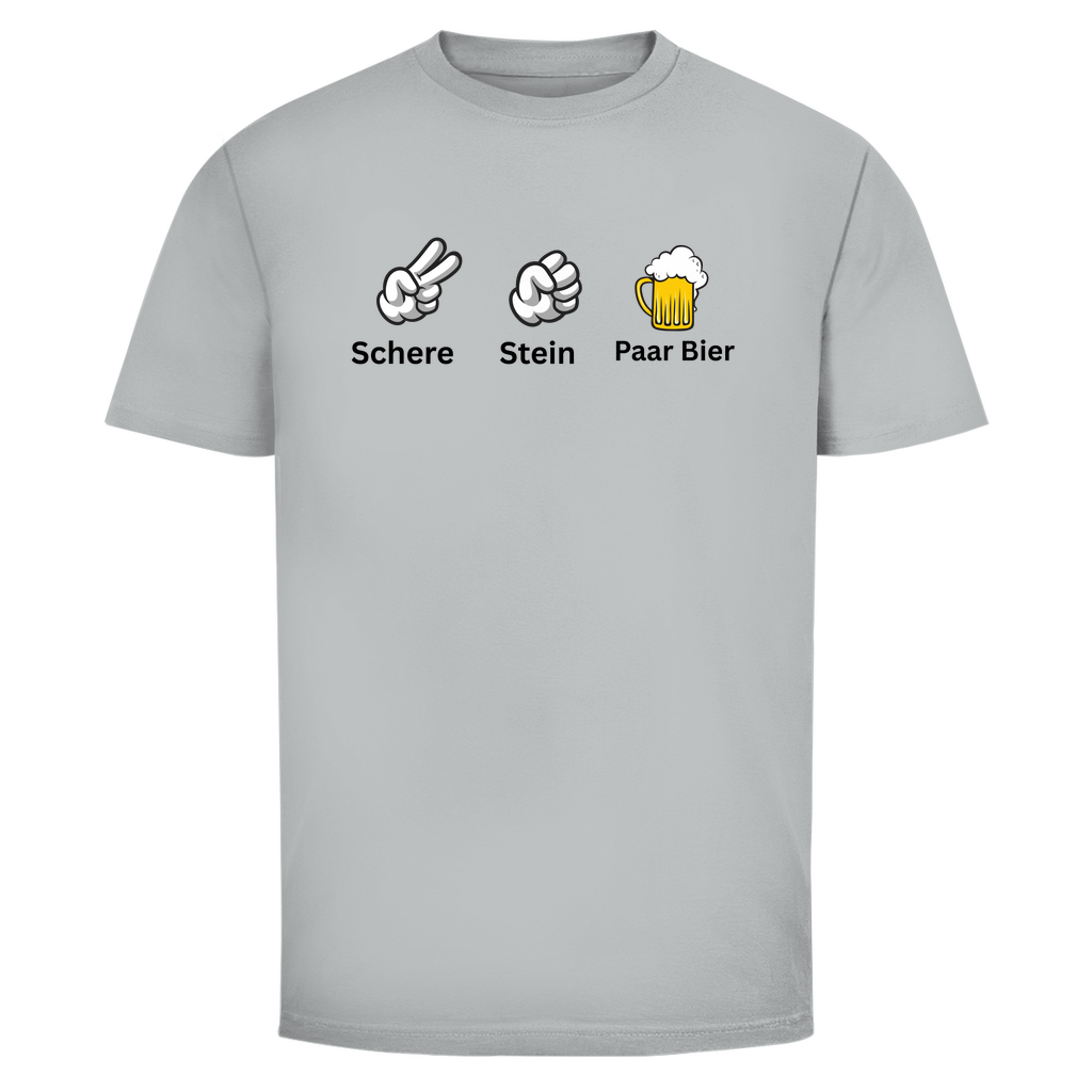 T-Shirt Männer- Schere Stein Paar Bier