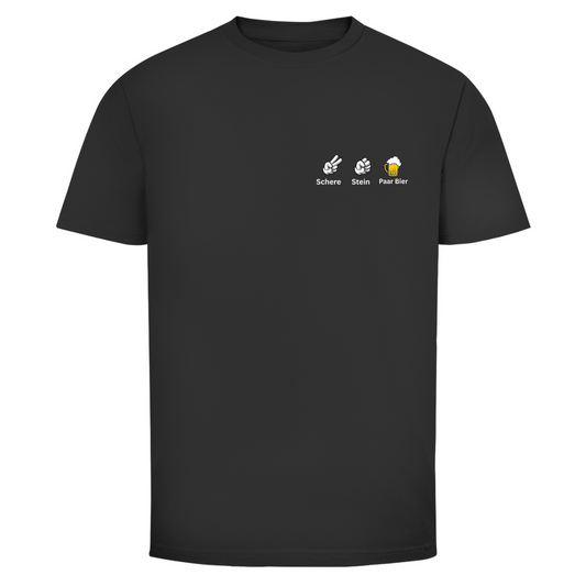 T-Shirt Männer- Schere Stein Paar Bier Minimalistisch
