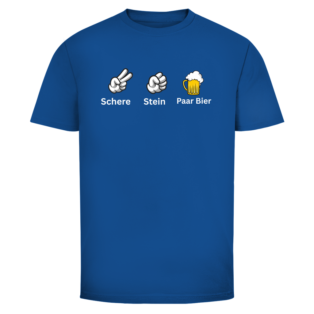T-Shirt Männer- Schere Stein Paar Bier