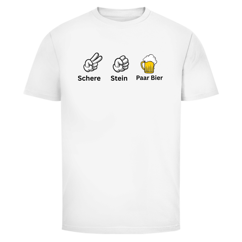 T-Shirt Männer- Schere Stein Paar Bier