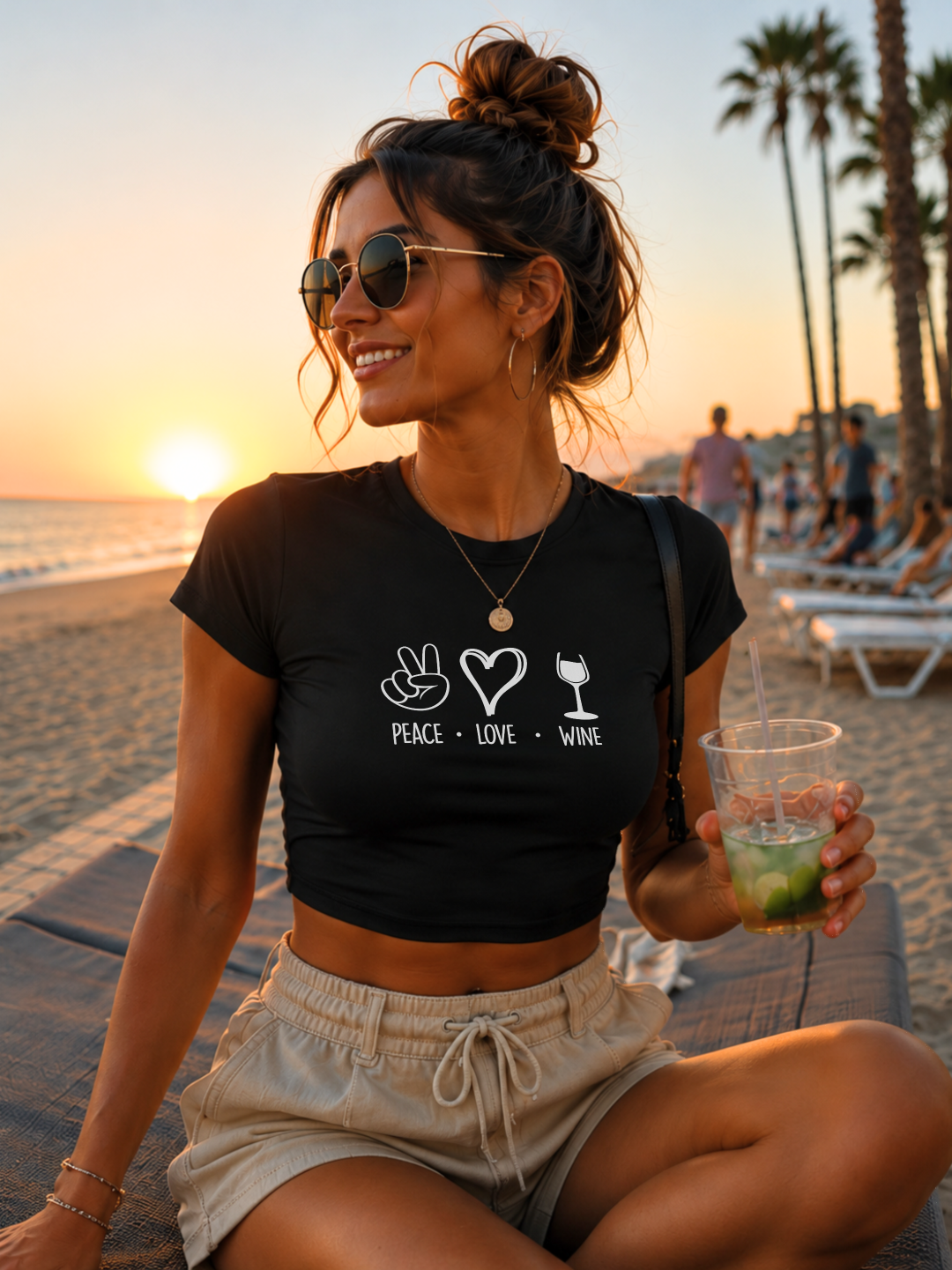 Peace Love Wine | Crop Top