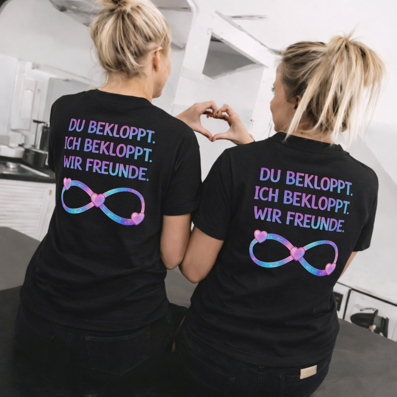 Du bekloppt. Ich bekloppt. Wir Freunde Rückendruck x Beste Freunde Shirt Bundle