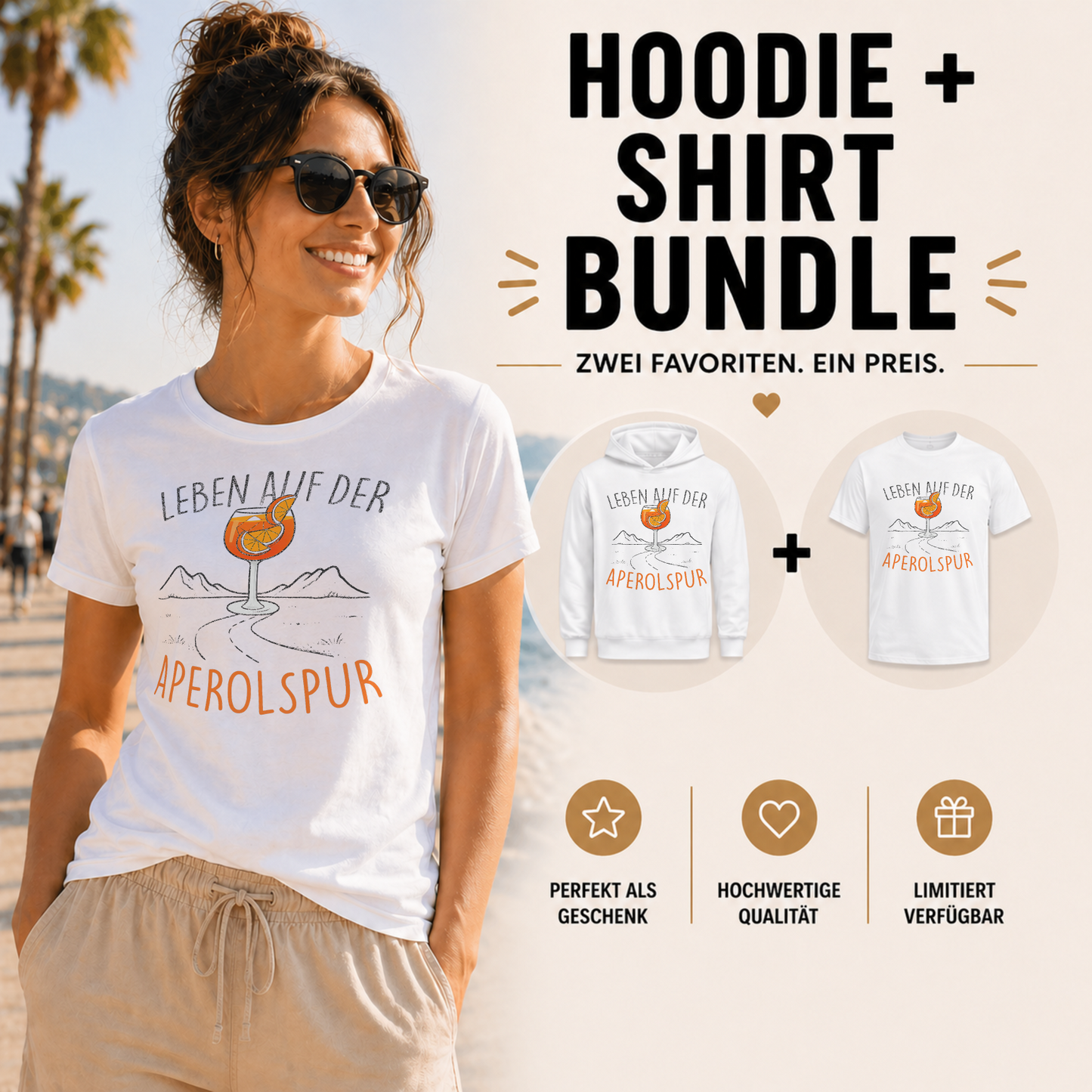 Leben auf der Aperolspur Bundle | Unisex Hoodie & Shirt