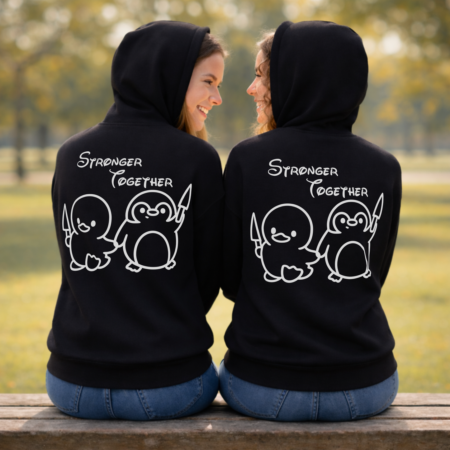 Stronger Together Ente & Pinguin Rückendruck x Beste Freunde Bundle