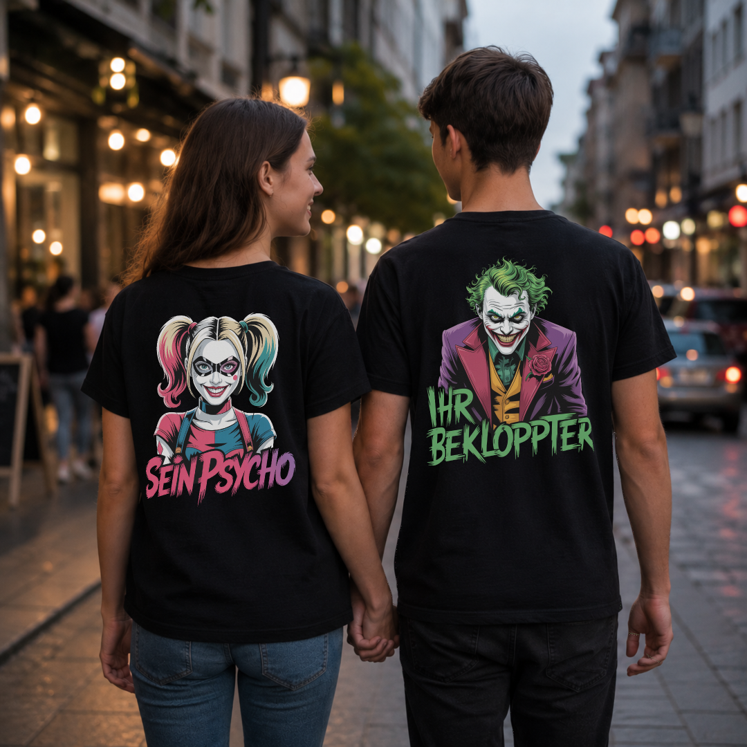 Ihr Bekloppter x Sein Psycho Rückendruck Pärchen Shirt Bundle
