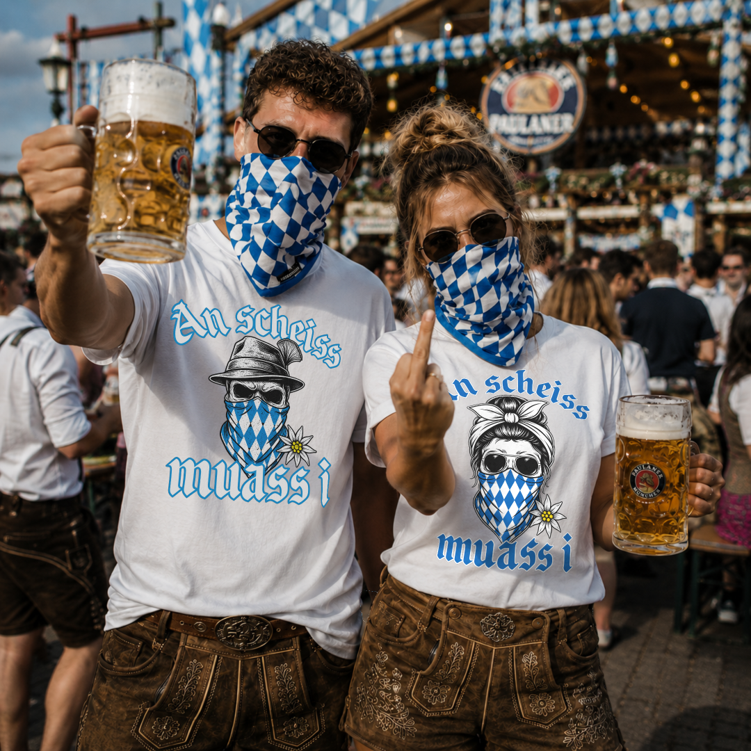 An scheiss Bavaria Outlaw & Queen Shirts | Lustiges Volksfest Bundle für Paare