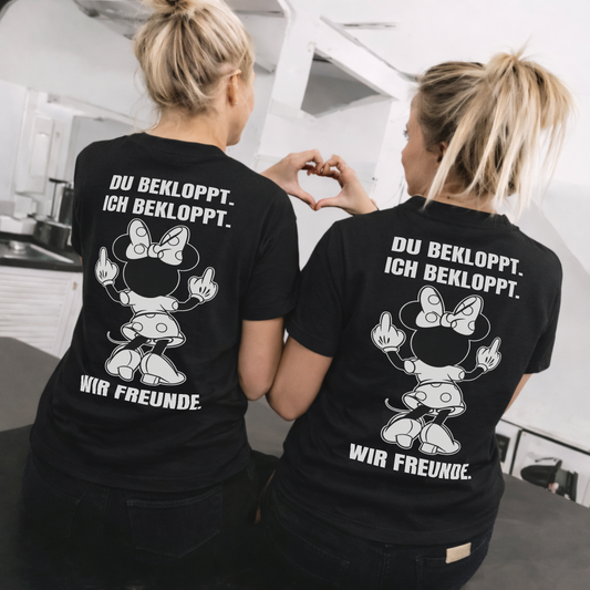 Du bekloppt. Ich bekloppt. Wir Freunde. Mäuschen Rückendruck x Beste Freunde Shirt Bundle