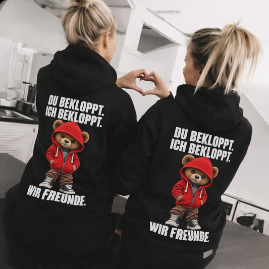 Du bekloppt. Ich bekloppt. Teddy Rückendruck x Beste Freunde Hoodie Bundle