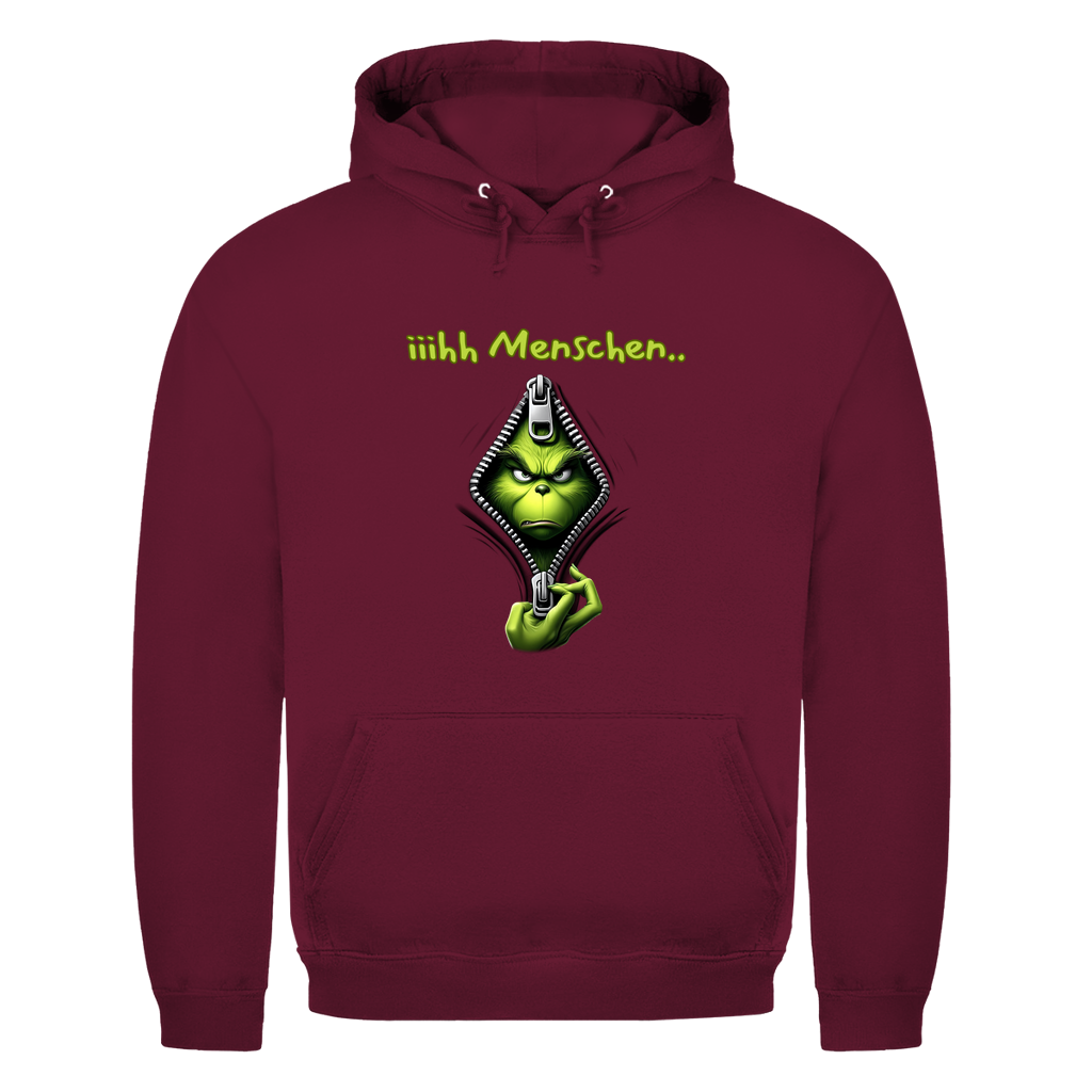 Grinch Menschen Hoodie in Bordeaux